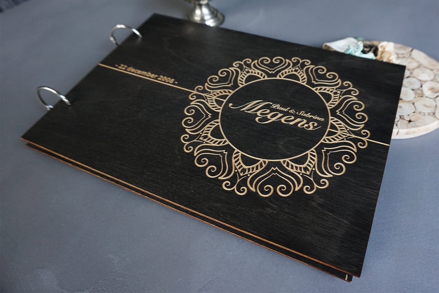 Houten fotoalbum bruiloft: 'Cirkel des Levens' - Afbeelding 2