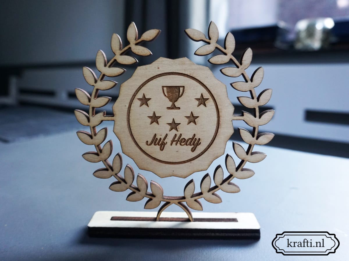 Juf / meester bedankje cadeau trofee