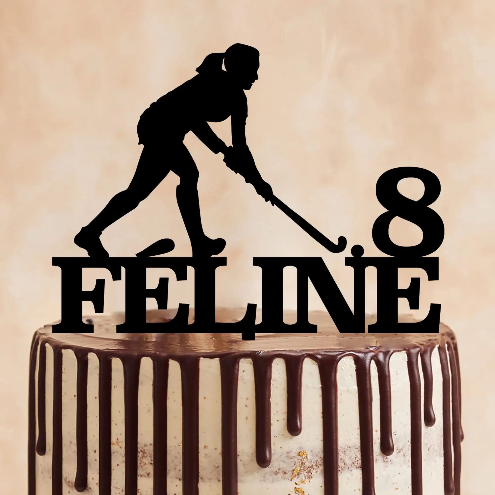 hockey meisje taarttopper