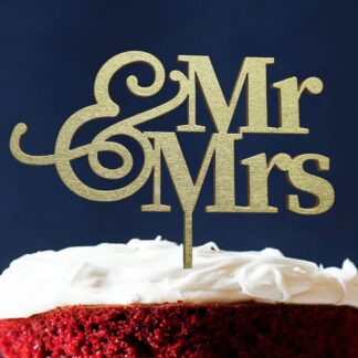 taarttopper van hout: Mr & Mrs