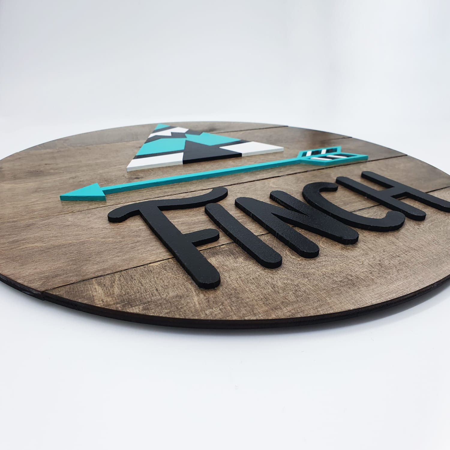 Bord met babynaam, tipi en pijl - Afbeelding 2