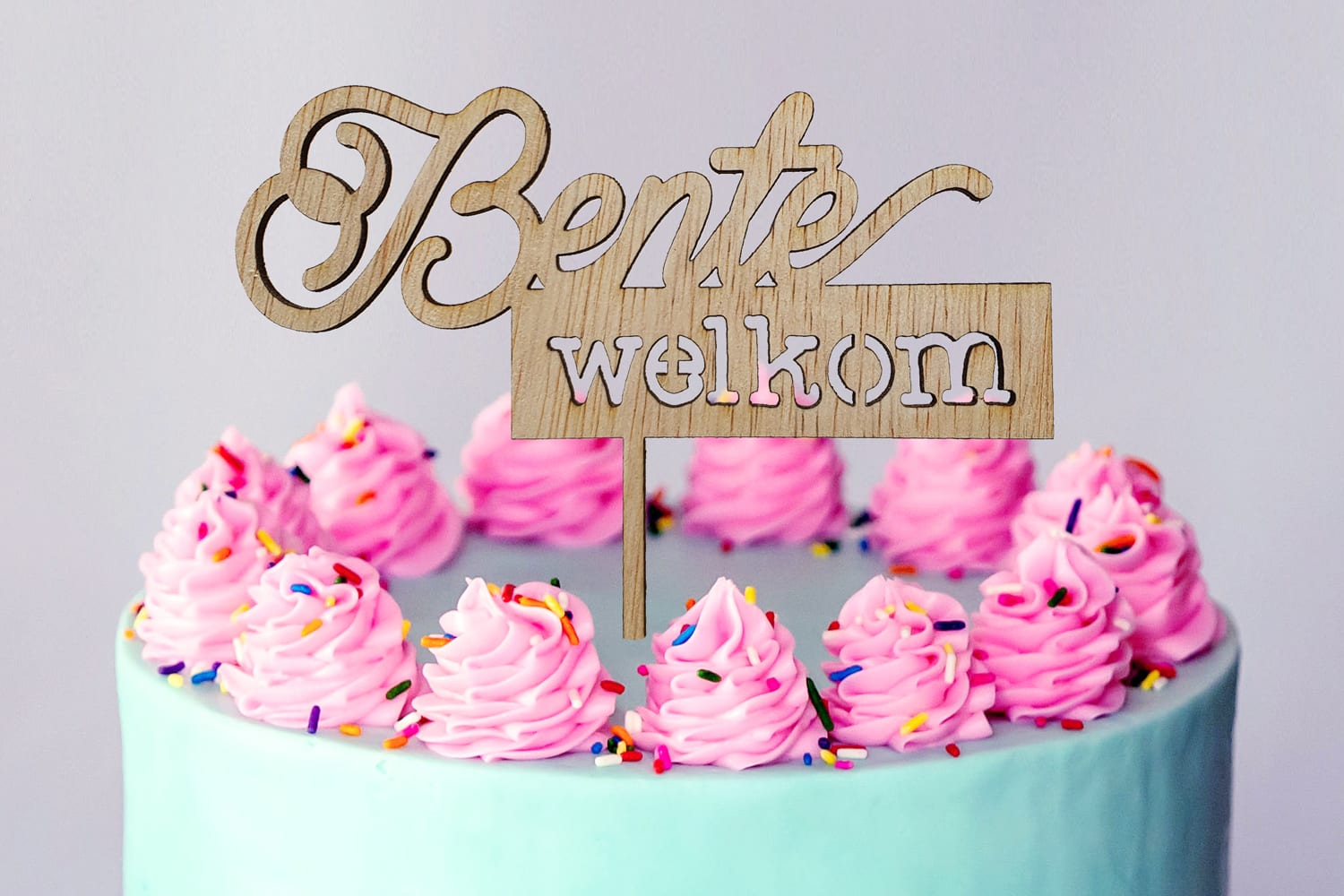 taarttopper welkom naam baby