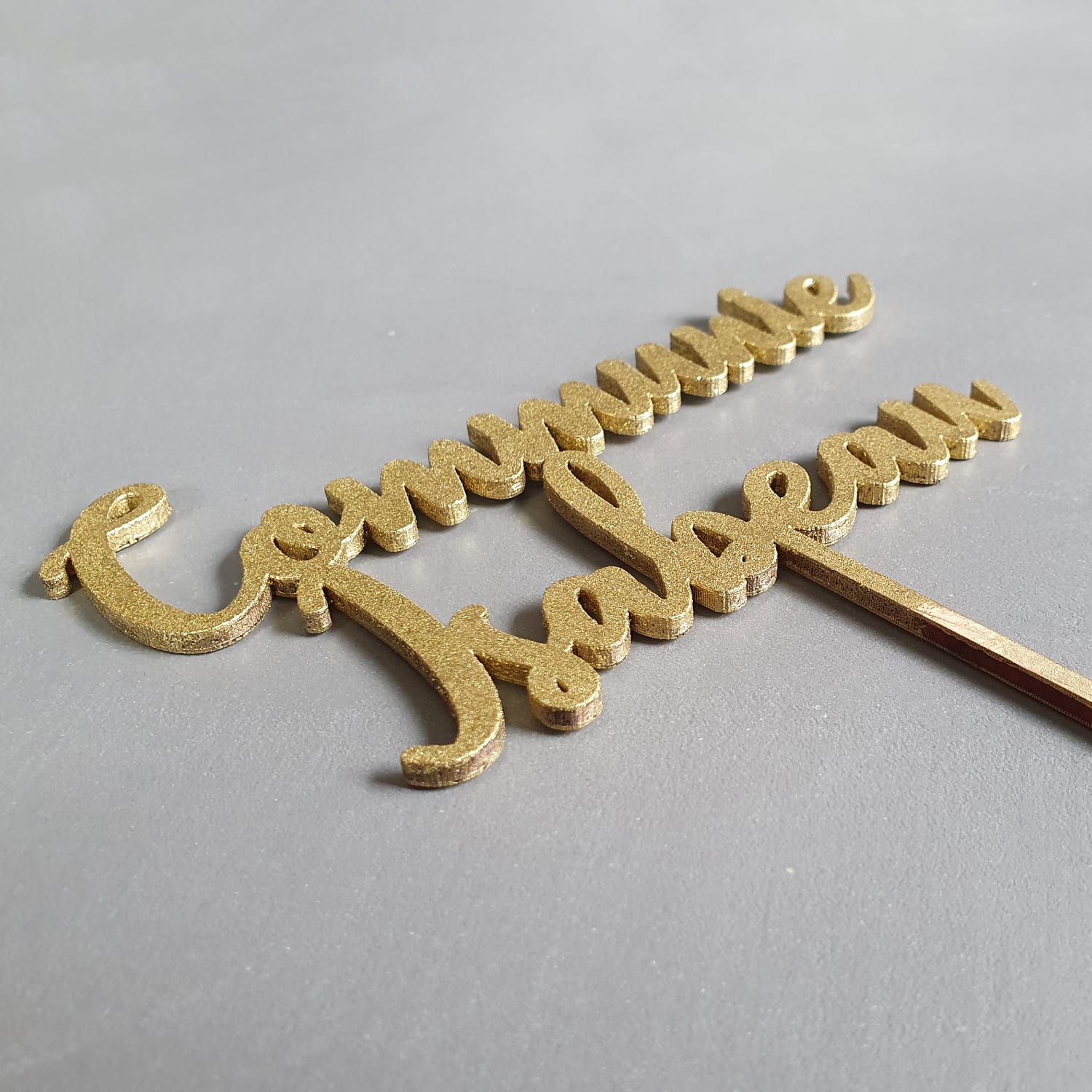 Taarttopper met naam voor communie, vormsel of doopsel - Afbeelding 2