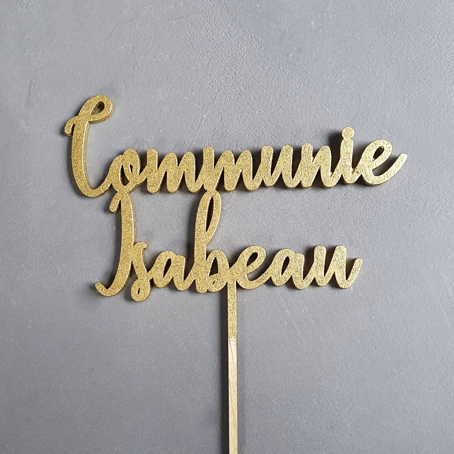 Taarttopper met naam voor communie, vormsel of doopsel - Afbeelding 3