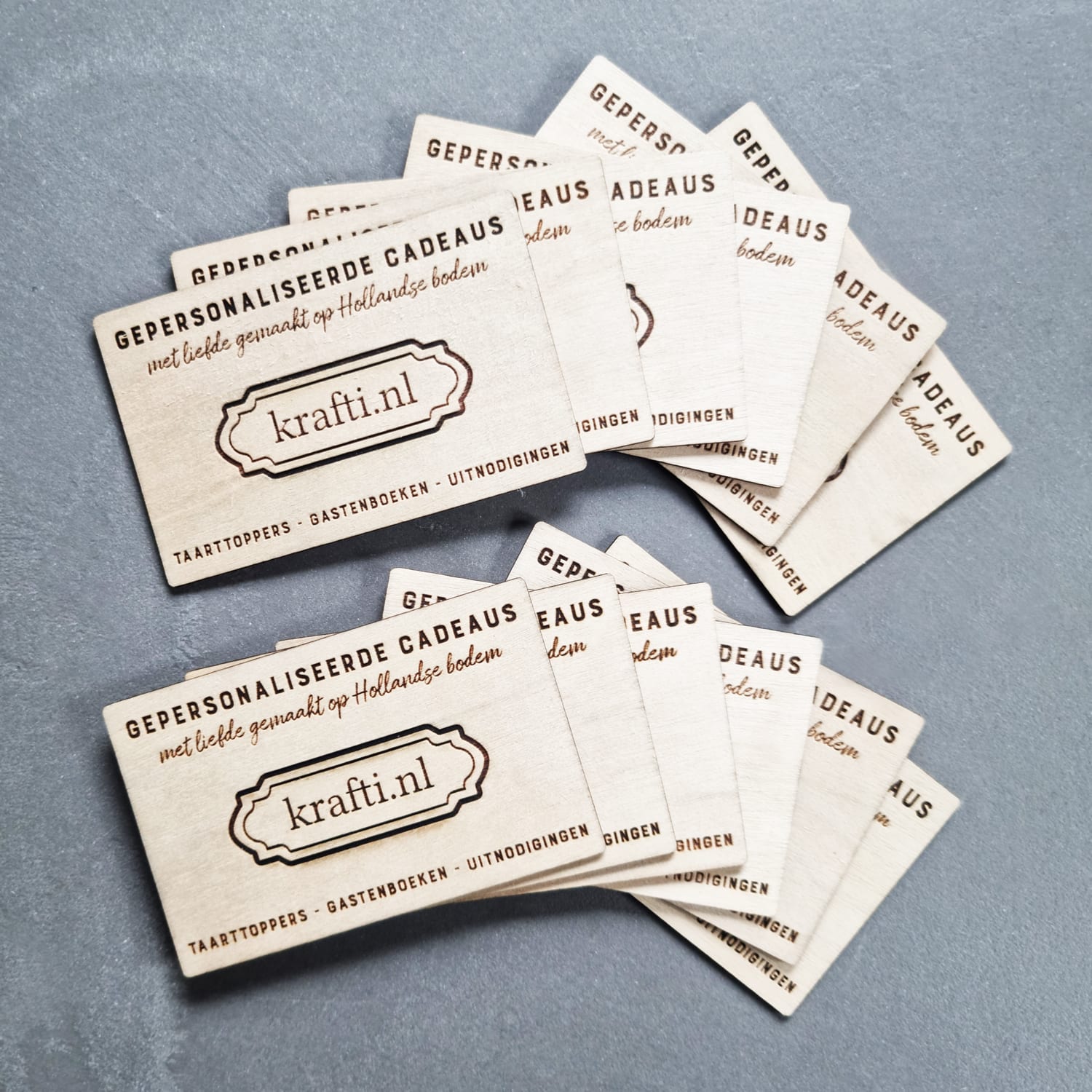 Houten visitekaartjes per 10 stuks - Afbeelding 2