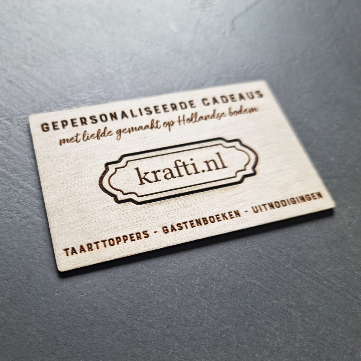houten visitekaartjes