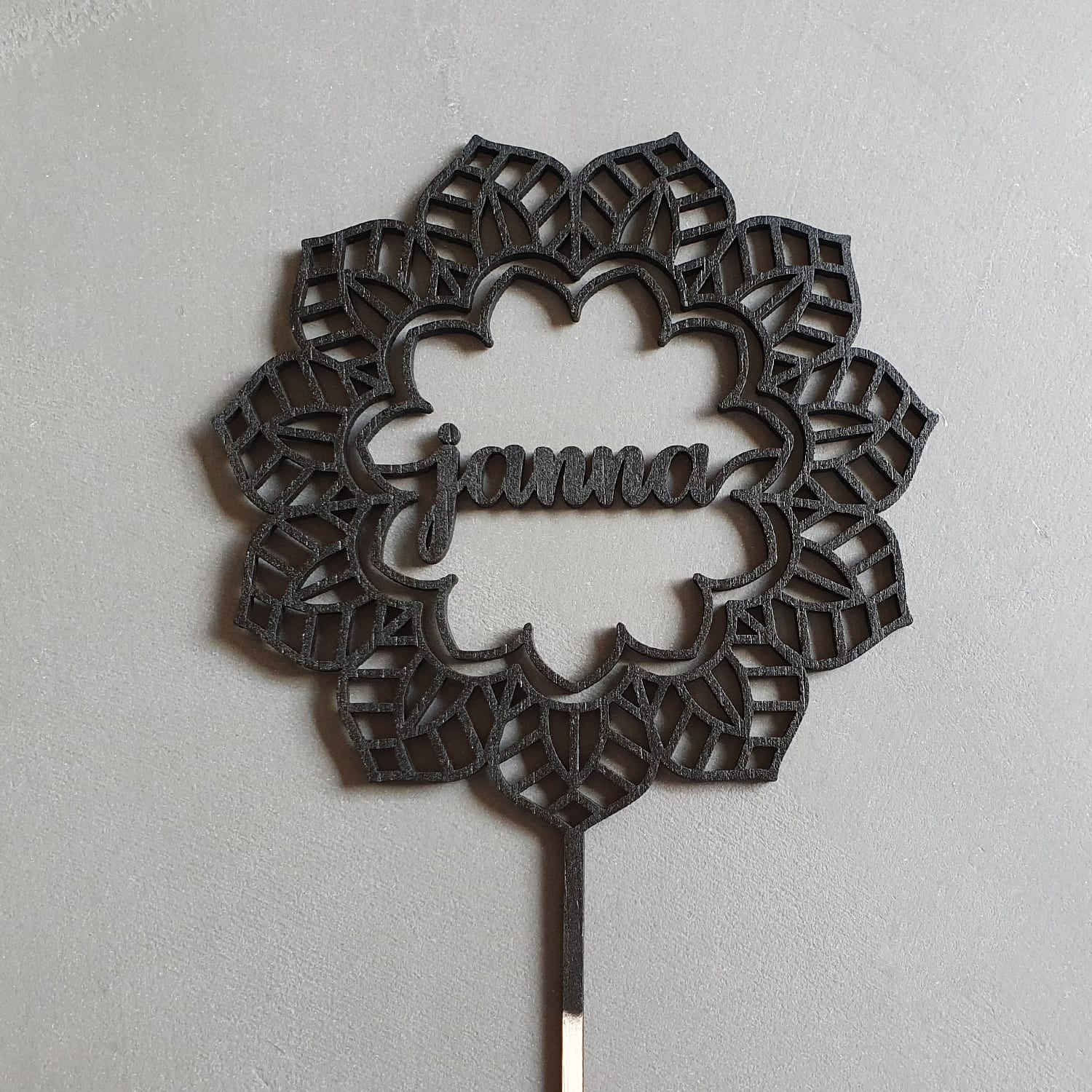 Cake topper: mandala met naam naar keuze - Afbeelding 4