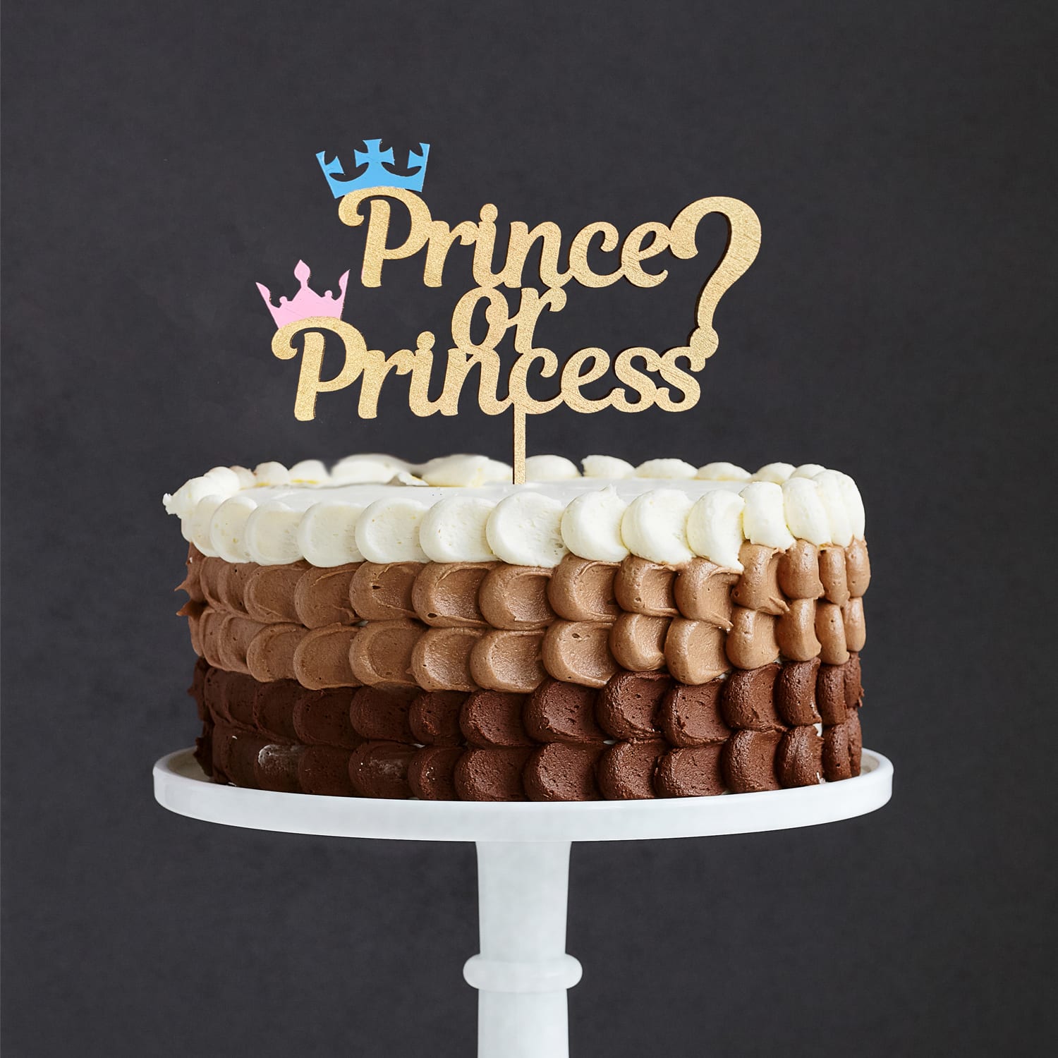 Cake topper 'Prince or Princess?' voor gender reveal party - Afbeelding 3