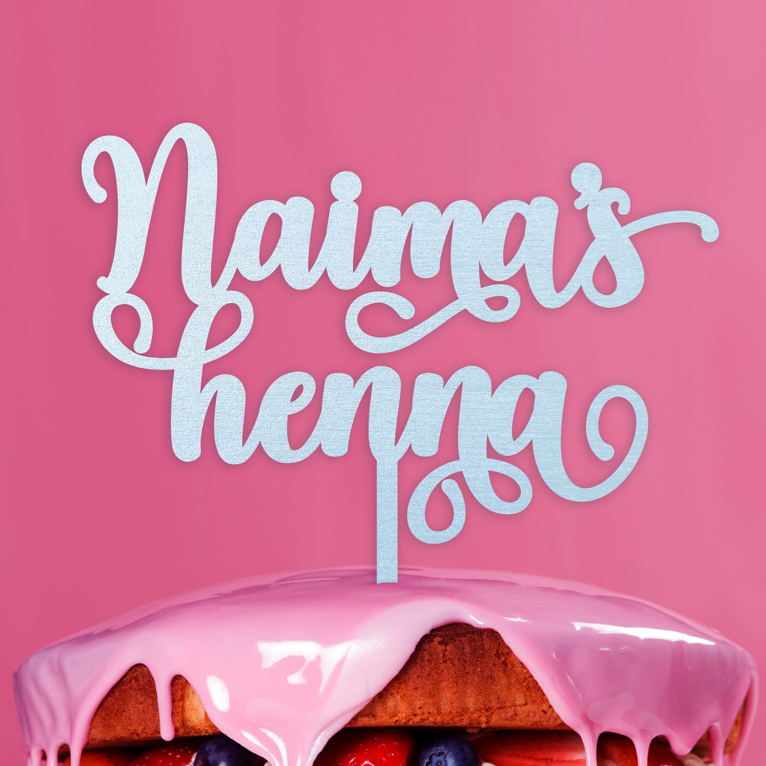 Taarttopper voor Henna feest; gepersonaliseerd met naam