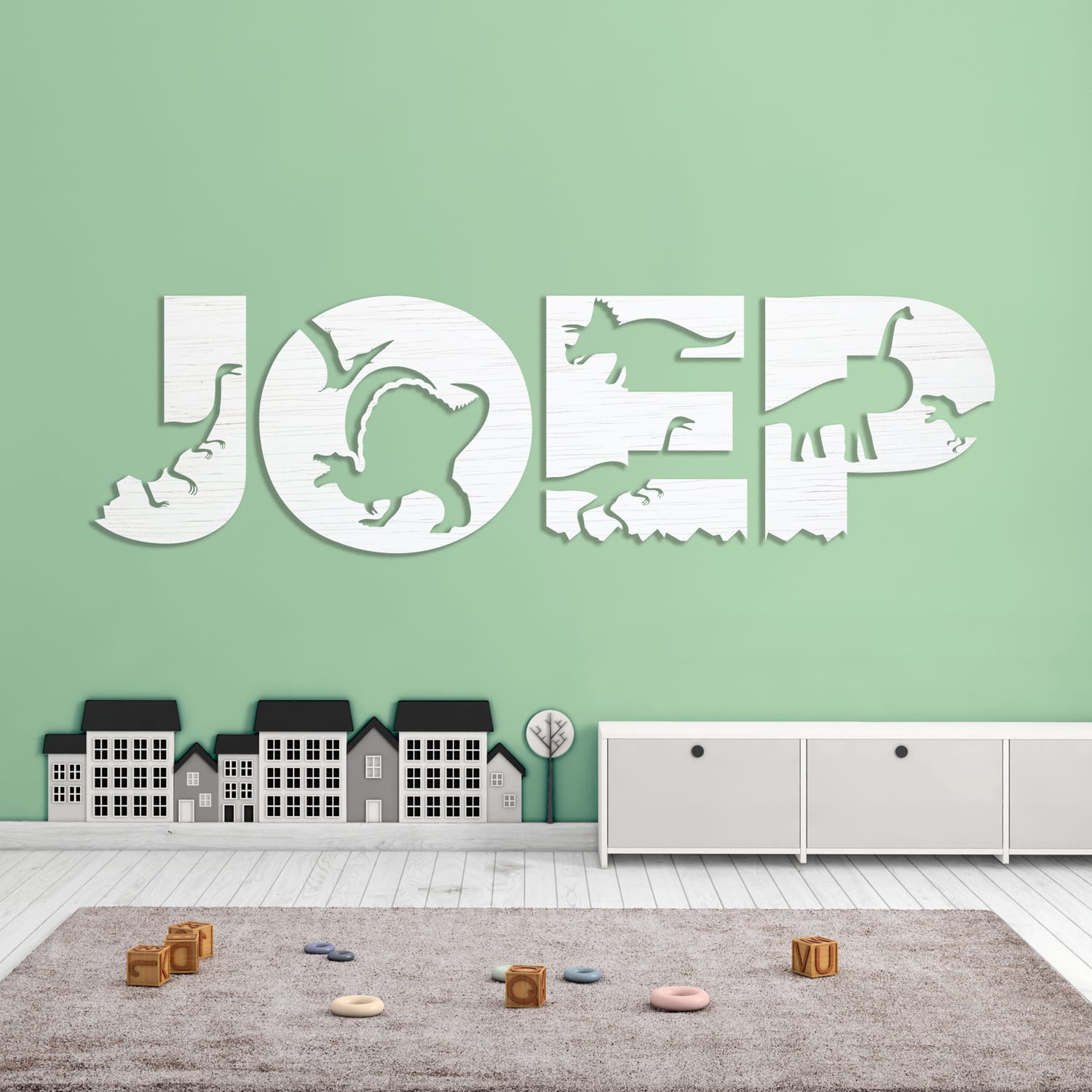 Dino Muur Letters, gedecoreerd met stoere dinosaurussen - Afbeelding 2