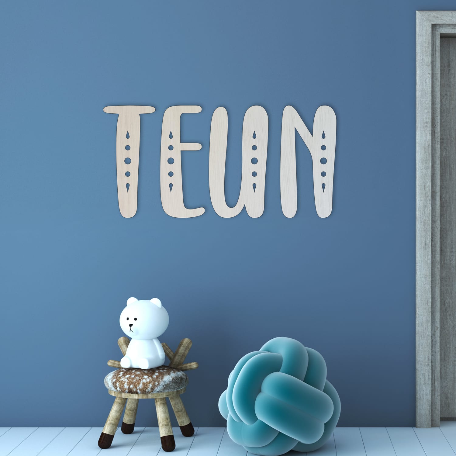 Houten muurletters: letters voor muur kinderkamer - Afbeelding 2