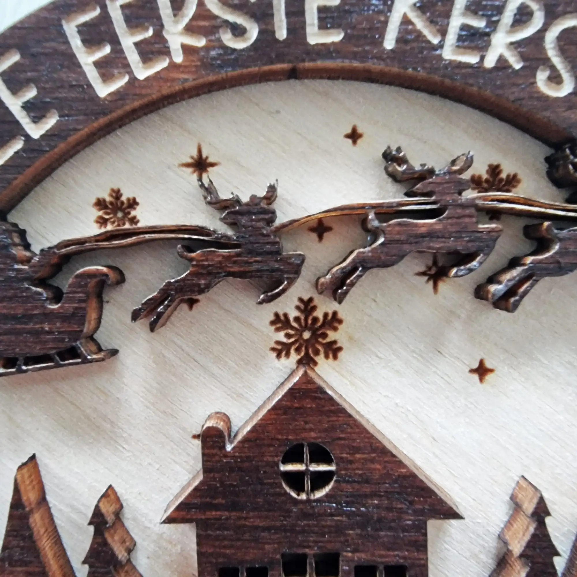 Kerstbal 'nieuw huis' met adres en jaartal erin gegraveerd - Afbeelding 3