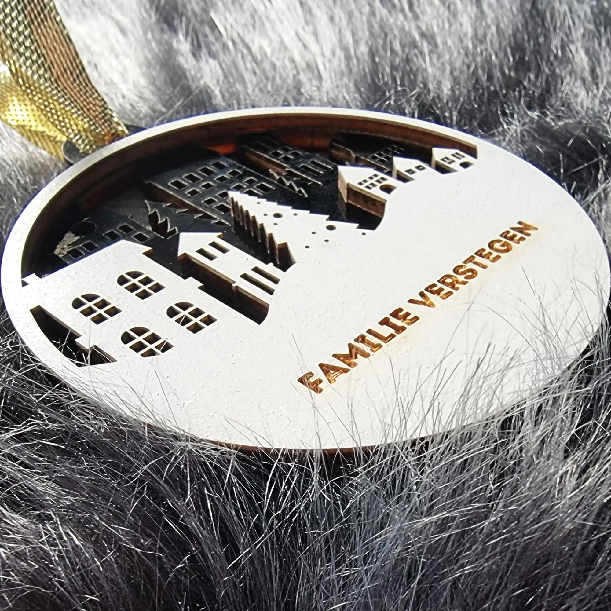 Ornament kerstdorp met tekst naar keuze - Afbeelding 2