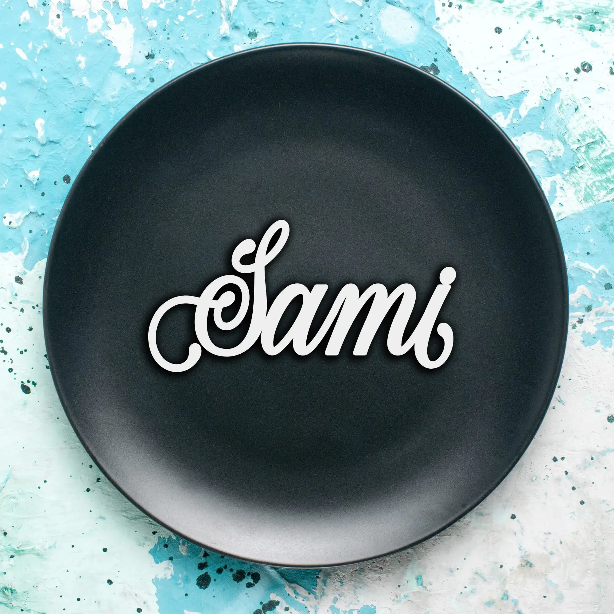 Gepersonaliseerde plaatskaartjes sierlijk lettertype