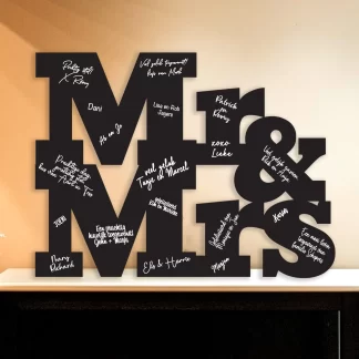 Krijtbord Mr & Mrs gastenboek