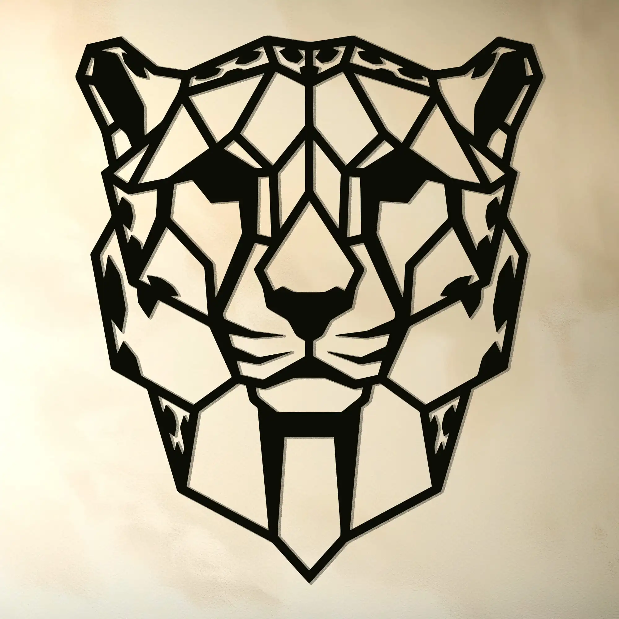 Geometrische cheeta / jachtluipaard wanddecoratie hout