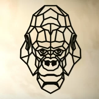 Geometrische gorilla wanddecoratie hout