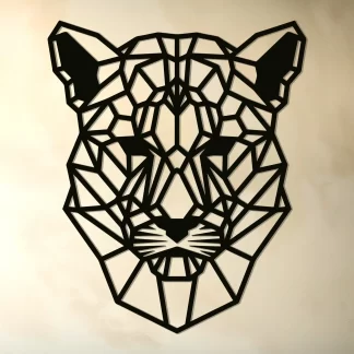 Geometrische jaguar wanddecoratie hout
