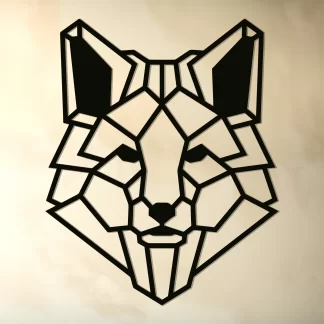 Geometrische vos wanddecoratie hout