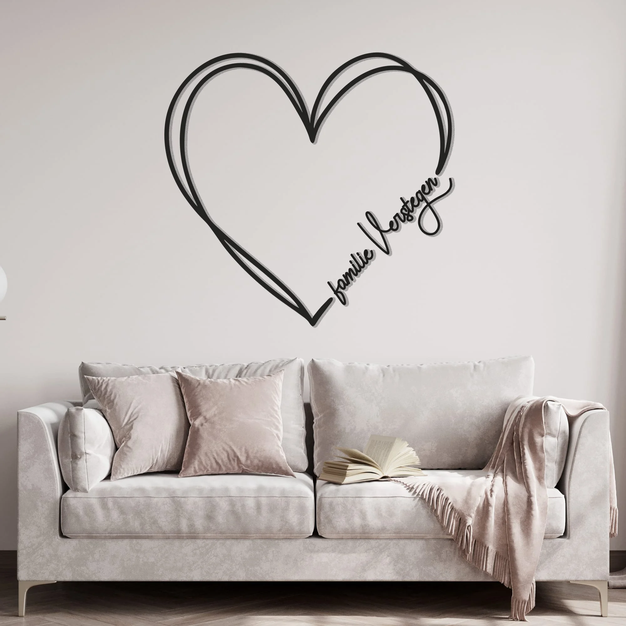 hart gepersonaliseerd wanddecoratie