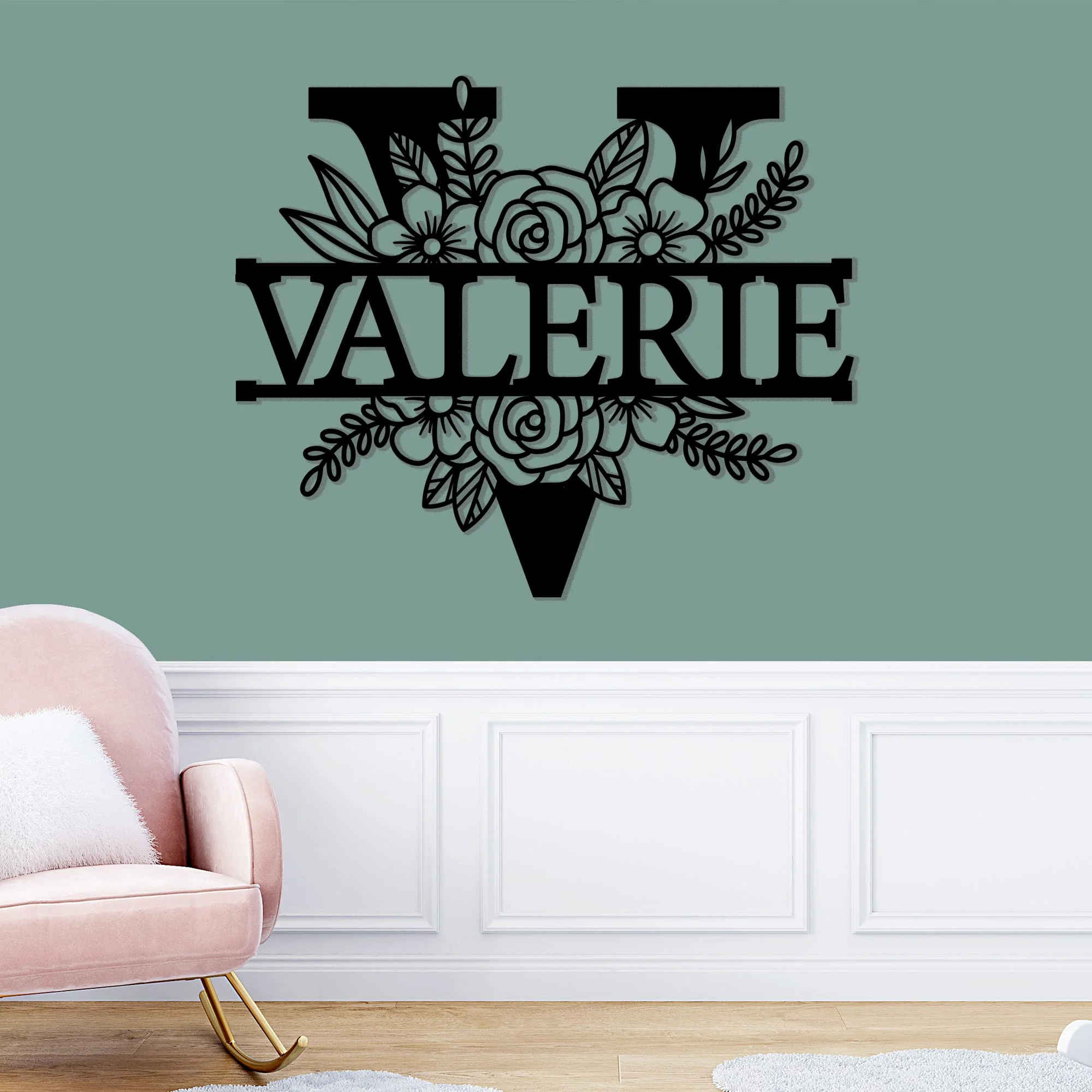monogram naam hout wanddecoratie