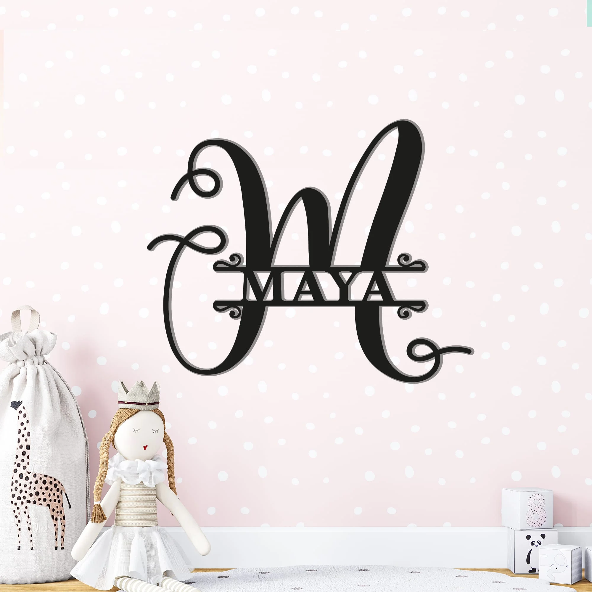wanddecoratie babykamer meisje naam