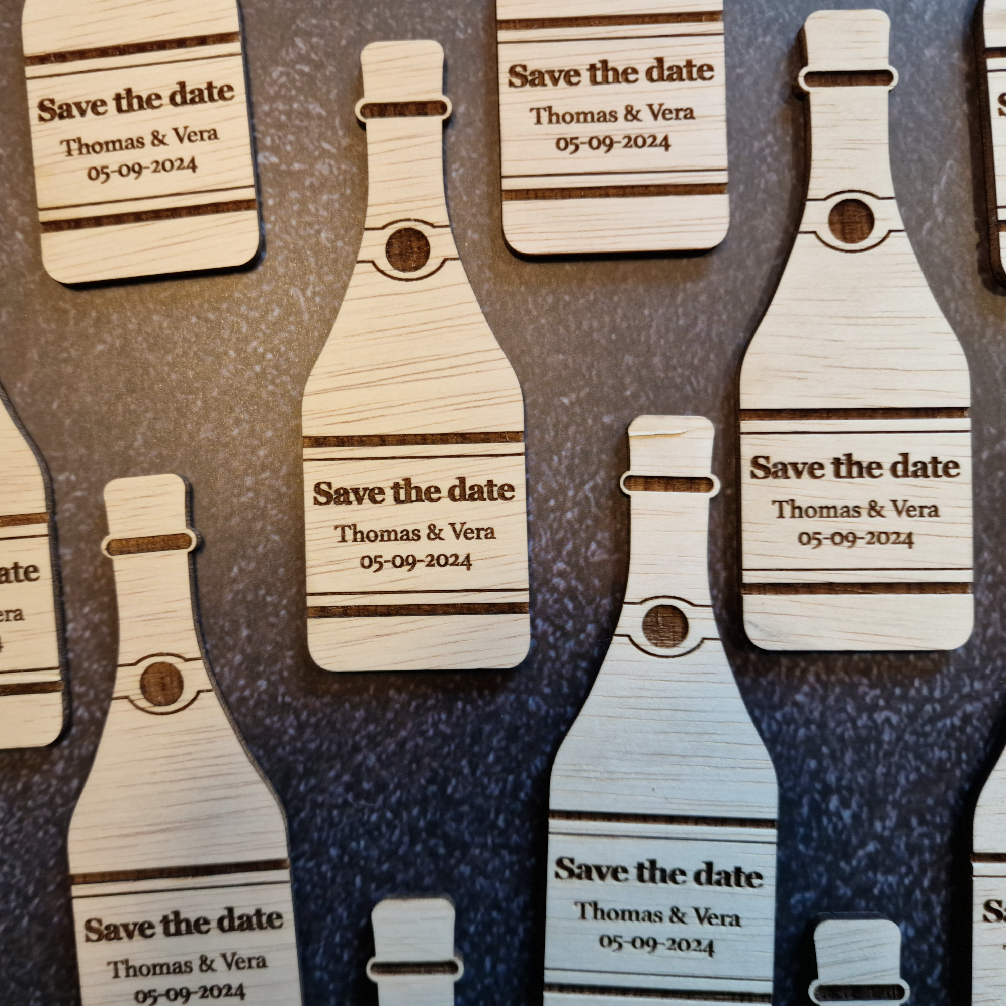 Save the Date kaartje Champagne fles 10 stuks - Afbeelding 4
