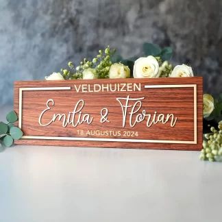 gepersonaliseerd cadeau bruiloft muurdecoratie